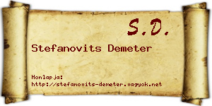 Stefanovits Demeter névjegykártya